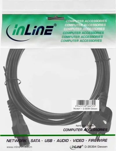 Kabllo energjie InLine për Notebook, 3 m, e zezë - 2