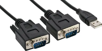 Kabllo adapter InLine USB 2.0 në 2x serial RS232, 1.5m, i zi - 1