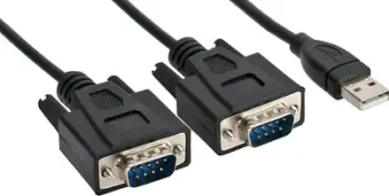 Kabllo adapter InLine USB 2.0 në 2x serial RS232, 1.5m, i zi