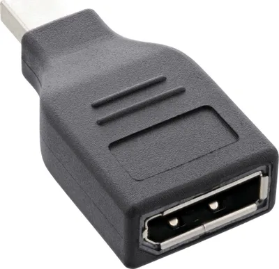 Adapter AV InLine 17196B, Mini DisplayPort në DisplayPort, 4K 60Hz, i zi - 1