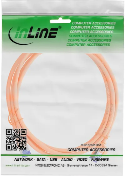 Kabllo rrjeti InLine Patch Cable Slim, Cat 6A S/FTP, 3m, portokalli - 4