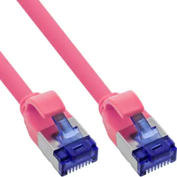 Kabllo rrjeti InLine Patch Cable Slim, Cat.6A S/FTP, 3m, magenta