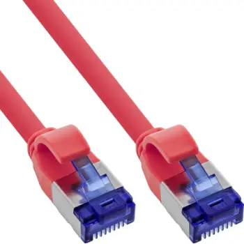 Kabllo rrjeti InLine Patch Cable Slim Cat.6A, S/FTP, PoE, 3m, i kuq