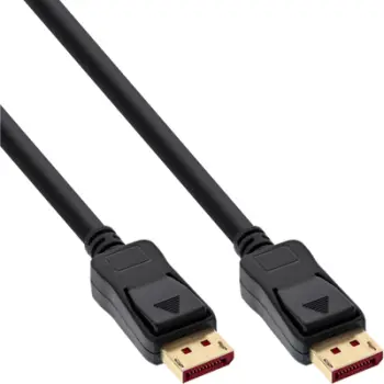 Kabllo DisplayPort InLine 1.4, 2.5 m, kontakte të veshura me ar, e zezë