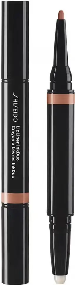 Laps për buzë dhe Buzëkuq për femra Shiseido LipLiner Ink Duo Prime + Line Lipstick 2in1 02 Beige, 1g