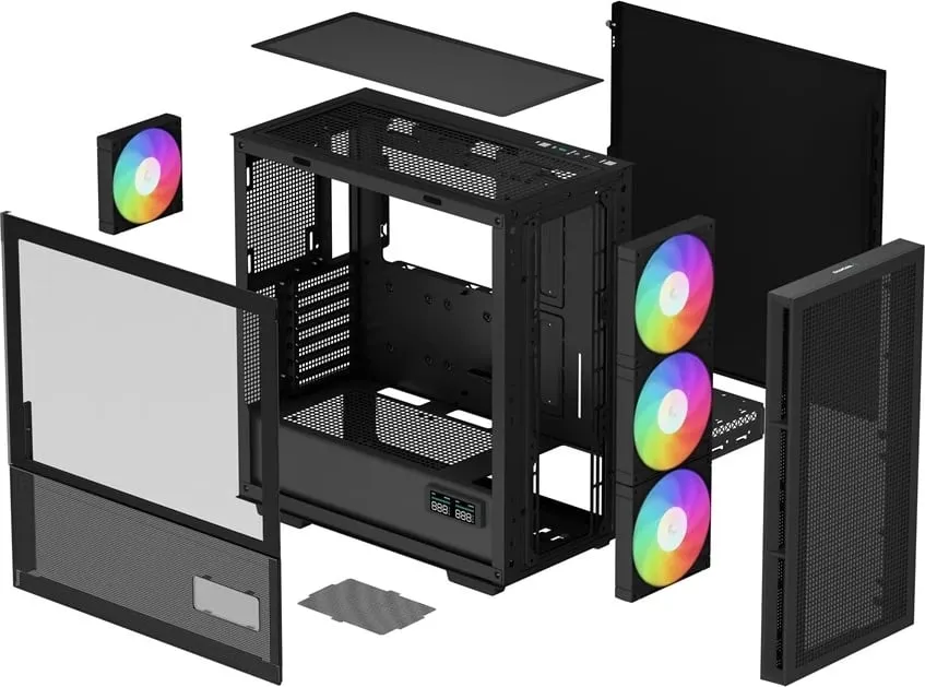 Kasë Deepcool CH560 Digital / MidT, e zezë - 11