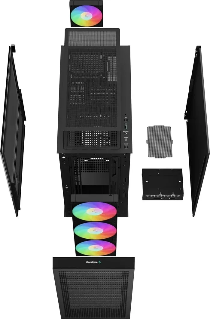 Kasë Deepcool CH560 Digital / MidT, e zezë - 12