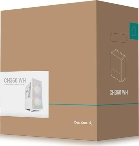 Kasë Deepcool CH360 ARGB, e bardhë, Mini Tower - 11