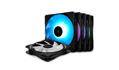 Ftohës Deepcool RF120M, 5 copë, 12 cm, i zi / i tejdukshëm - 1