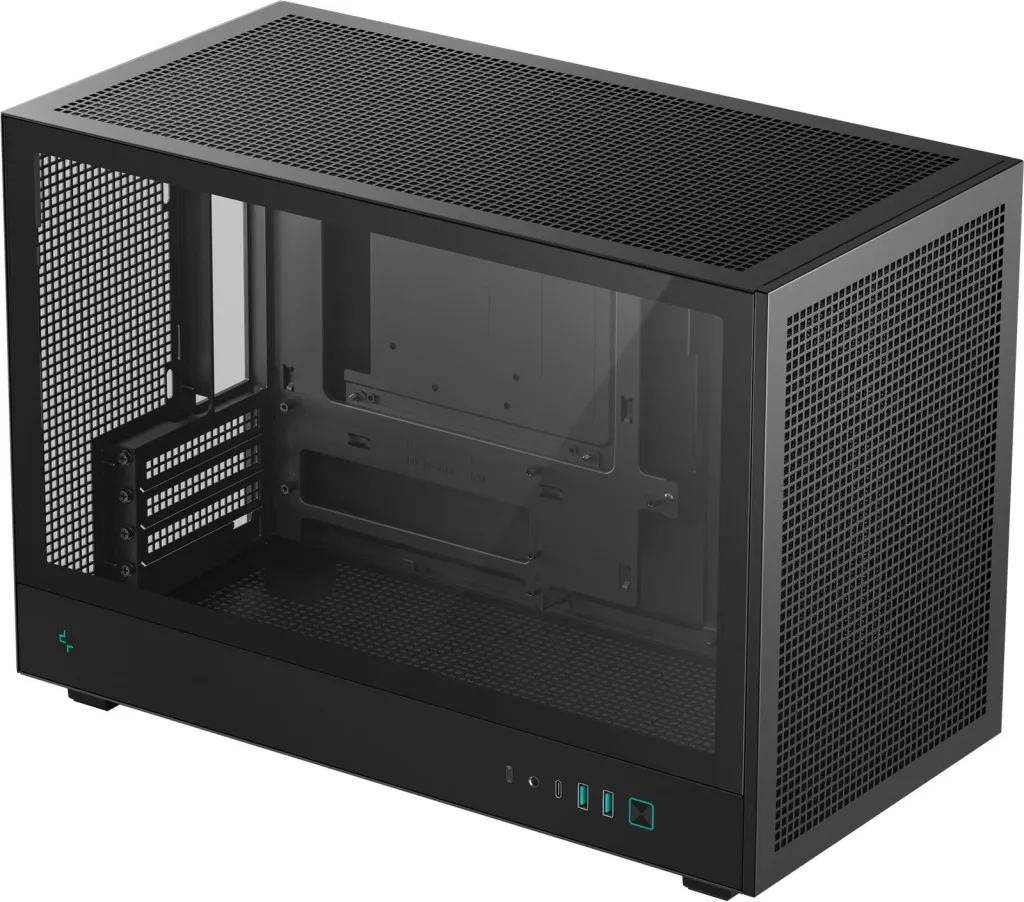 Kasë DeepCool CH260, Micro Tower, micro ATX/Mini-ITX, xham i temperuar, e zezë - 2