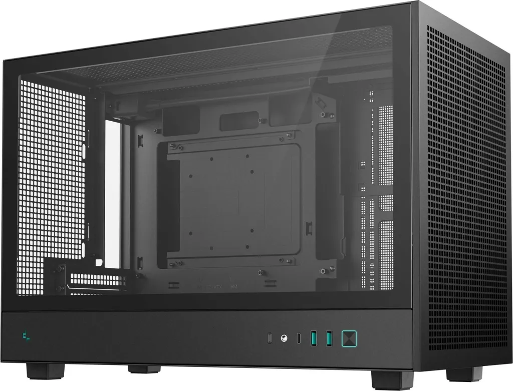 Kasë DeepCool CH260, Micro Tower, micro ATX/Mini-ITX, xham i temperuar, e zezë - 4
