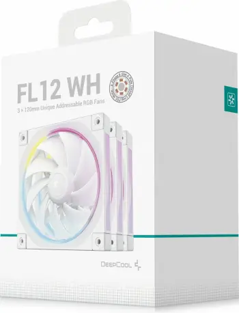 Ventilator kase DeepCool FL12 WH-3 in 1, 12cm, LED, i bardhë