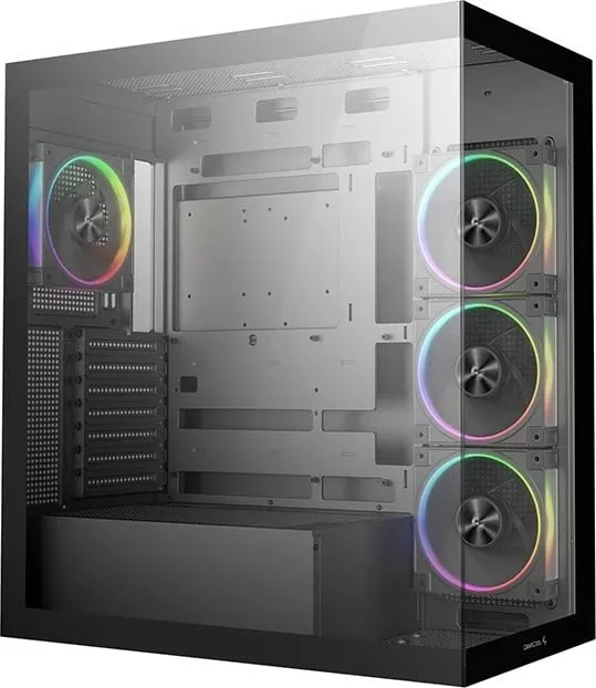 Kasë Deepcool CG580 4F, Midi Tower, ATX, xham i temperuar, e zezë - 2