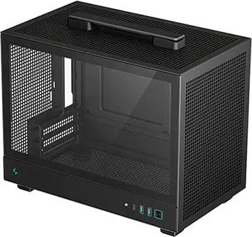 Kuti kompjuterike DeepCool CH160, mini ITX SFF, me dorezë bartjeje, e zezë - 2