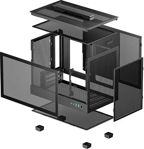 Kuti kompjuterike DeepCool CH160, mini ITX SFF, me dorezë bartjeje, e zezë - 4