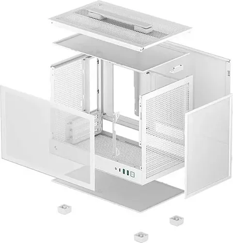 Kasje PC DeepCool CH160 WH, mini ITX, SFF, e bardhë - 4