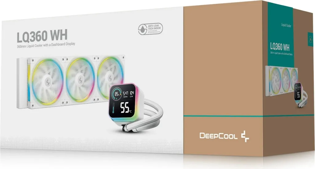 Kasë ftohëse me ujë DeepCool LQ360 WH, 3x12 cm, RGB, e bardhë - 5