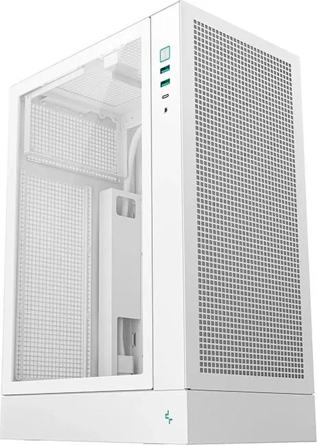 Kasa PC DeepCool CH160 Plus WH, Mini ITX Micro ATX, xham i kalitur, e bardhë - 2