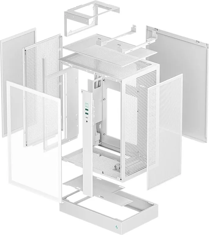 Kasa PC DeepCool CH160 Plus WH, Mini ITX Micro ATX, xham i kalitur, e bardhë - 6