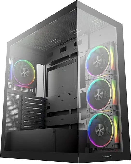 Kasë Deepcool CG580 4F V2, Midi Tower, xham i temperuar, RGB, e bardhë - 1