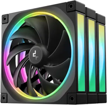 Ventilatorë PC Deepcool FL14 3IN1, 140mm, set 3 copë, të zinj