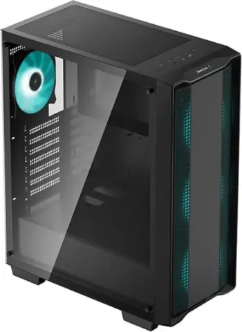 DeepCool Case CC560 V2 Mid-Tower ATX PC Case, 4x Pre-Installed 120mm LED Fans, Tempered Glass Side Panel, Black