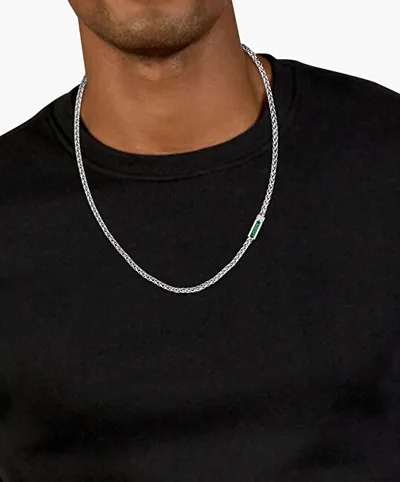 Qafore për meshkuj Lacoste Spelt 2040340, 56 cm, e argjendtë - 3