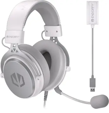 Kufje Endorfy Viro Plus USB Onyx White, të bardha