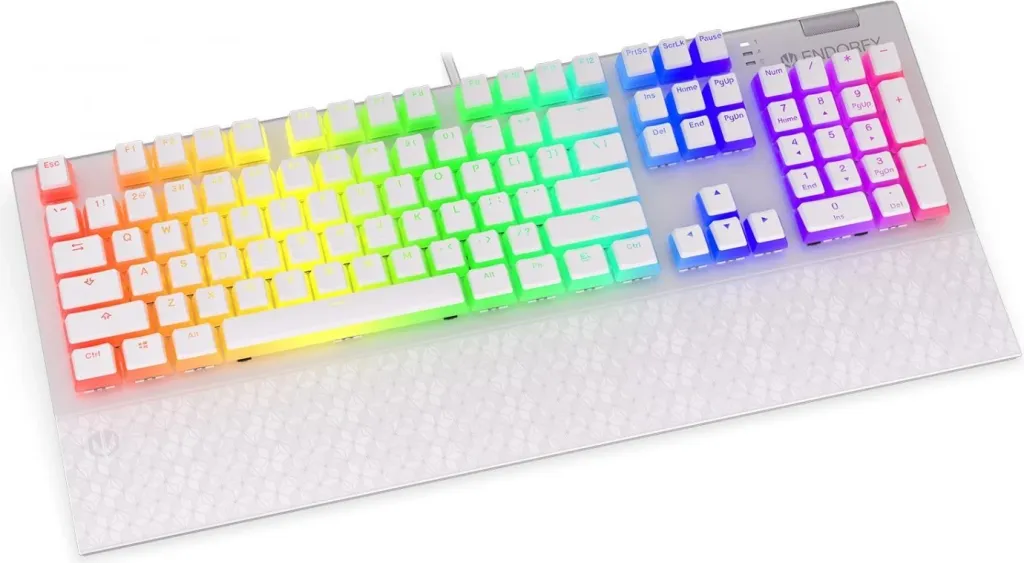 Tastierë Endorfy Omnis Pudding Onyx White Blue, Kailh Blue, US, e bardhë - 2