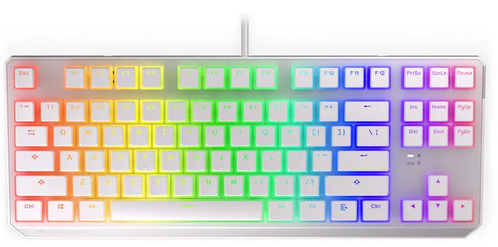 Tastierë Endorfy Thock TKL Pudding Onyx White Red, Kailh Red, US, e bardhë - 1