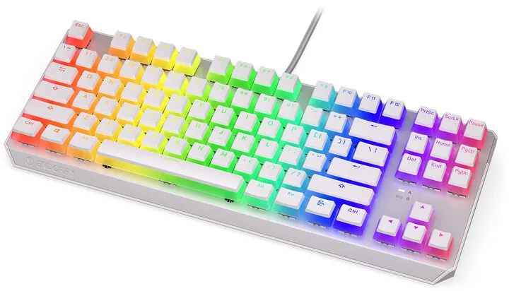 Tastierë Endorfy Thock TKL Pudding Onyx White Red, Kailh Red, US, e bardhë - 2