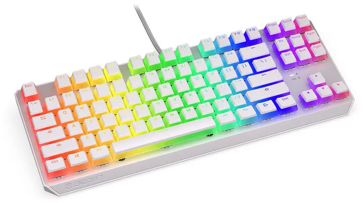 Tastierë Endorfy Thock TKL Pudding Onyx White Red, Kailh Red, US, e bardhë - 3