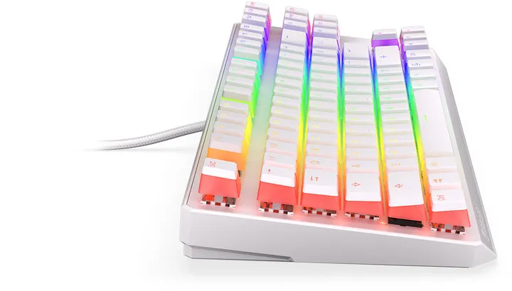 Tastierë Endorfy Thock TKL Pudding Onyx White Red, Kailh Red, US, e bardhë - 6