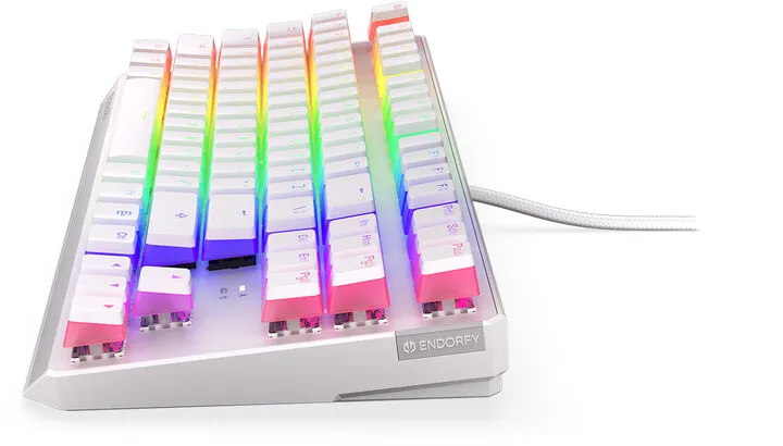 Tastierë Endorfy Thock TKL Pudding Onyx White Red, Kailh Red, US, e bardhë - 7