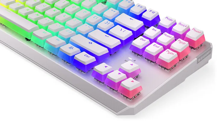 Tastierë Endorfy Thock TKL Pudding Onyx White Red, Kailh Red, US, e bardhë - 8