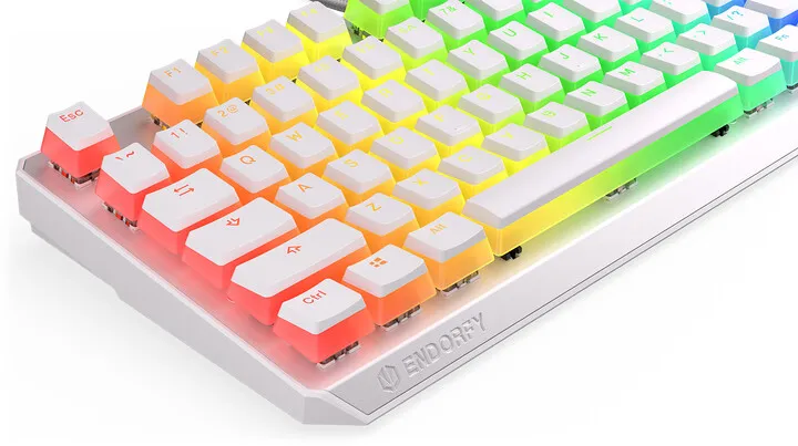 Tastierë Endorfy Thock TKL Pudding Onyx White Red, Kailh Red, US, e bardhë - 10