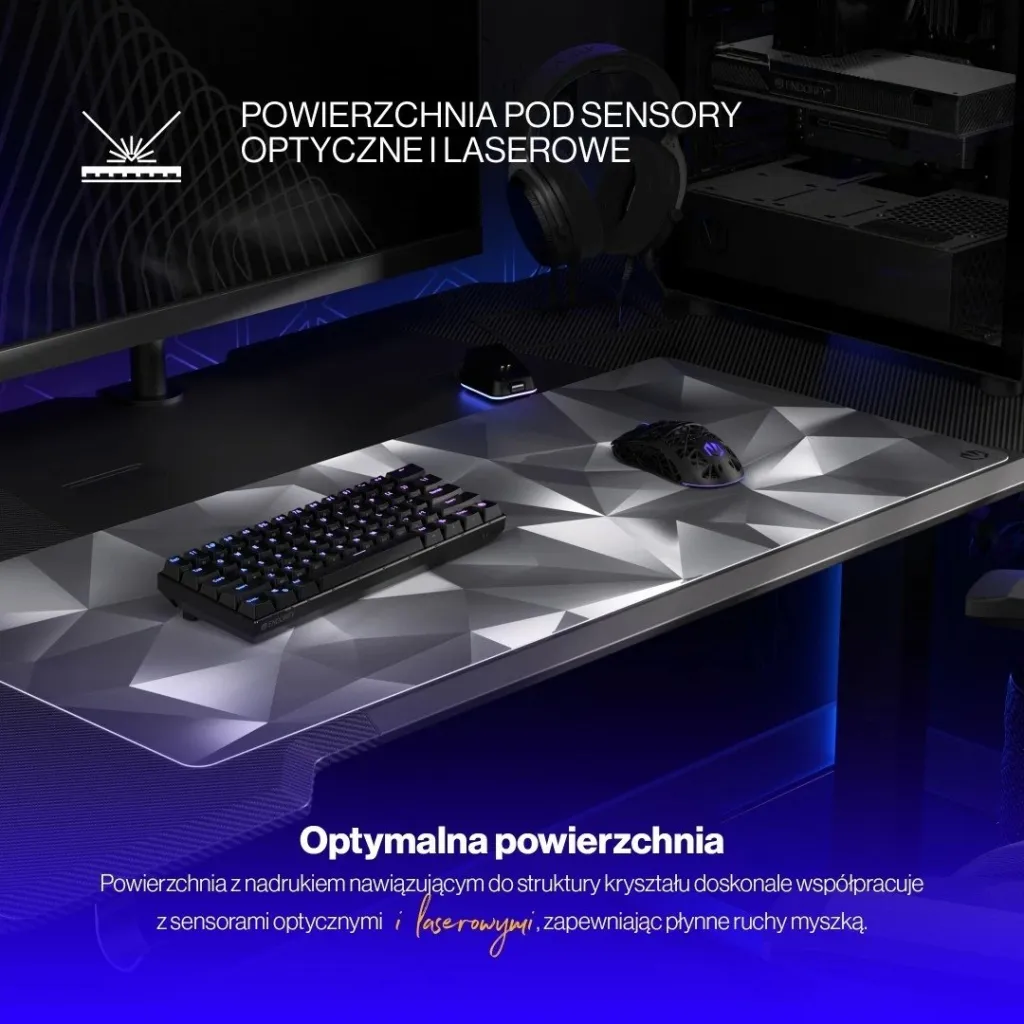 Mauspad Endorfy Crystal Black XL, për lojtarë, ngjyrë bardhë e zi - 3