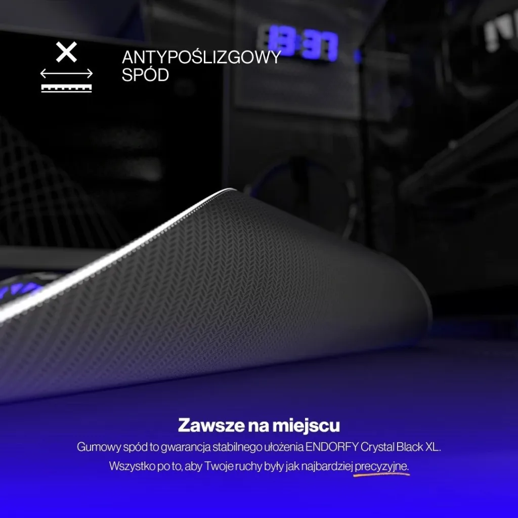 Mauspad Endorfy Crystal Black XL, për lojtarë, ngjyrë bardhë e zi - 5