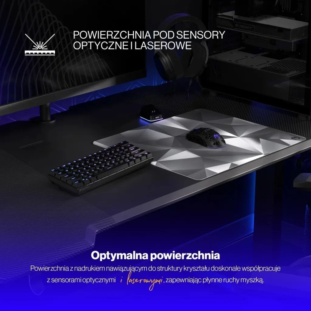 Mauspad Endorfy Crystal Black L, për lojtarë, ngjyrë bardhë e zi - 5