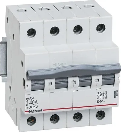 Ndërprerës izolimi Legrand RX3 419330, 4 pole, 40A, gri - 1
