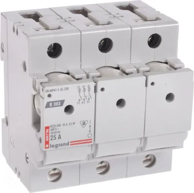 Ndërprerës me siguresë Legrand Fuse Switch R 303, 3P, 25A, D02 - 1