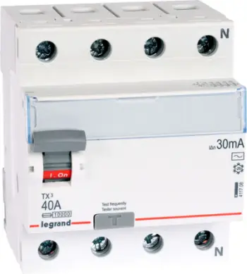 Ndërprerës Legrand RCD 4P, 40 A, 0.03 A, tip AC