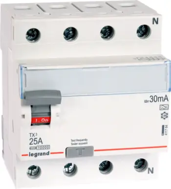 Ndërprerës qarku diferencialLegrand, 4-polar, 25A, 0.03A, tipA, P304