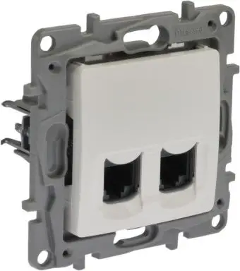 Prizë e dyfishtë e kompjuterit Legrand, RJ45, Cat6, UTP