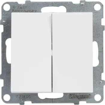 Çelës i dyfishtë Legrand SUNO 721105, 10AX 250V, i bardhë