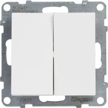 Çelës shkalle i dyfishtë Legrand SUNO 721108, 10AX 250V, i bardhë