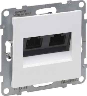 Prizë rrjeti Legrand SUNO, RJ45 dyfishe Cat 5e UTP, e bardhë
