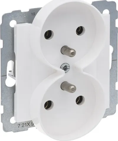 Prizë dyshe Legrand SUNO 721191, 2x2P+E, 16A 250V, e bardhë - 1