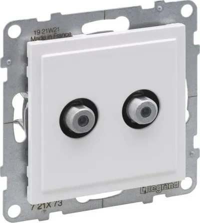 Prizë antene dyshe Legrand SUNO 721173, SAT tip F, 1.5 dB, e bardhë - 1