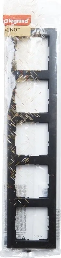 Kornizë pesëfishe Legrand SUNO 721525, për 5 module, e zezë - 4